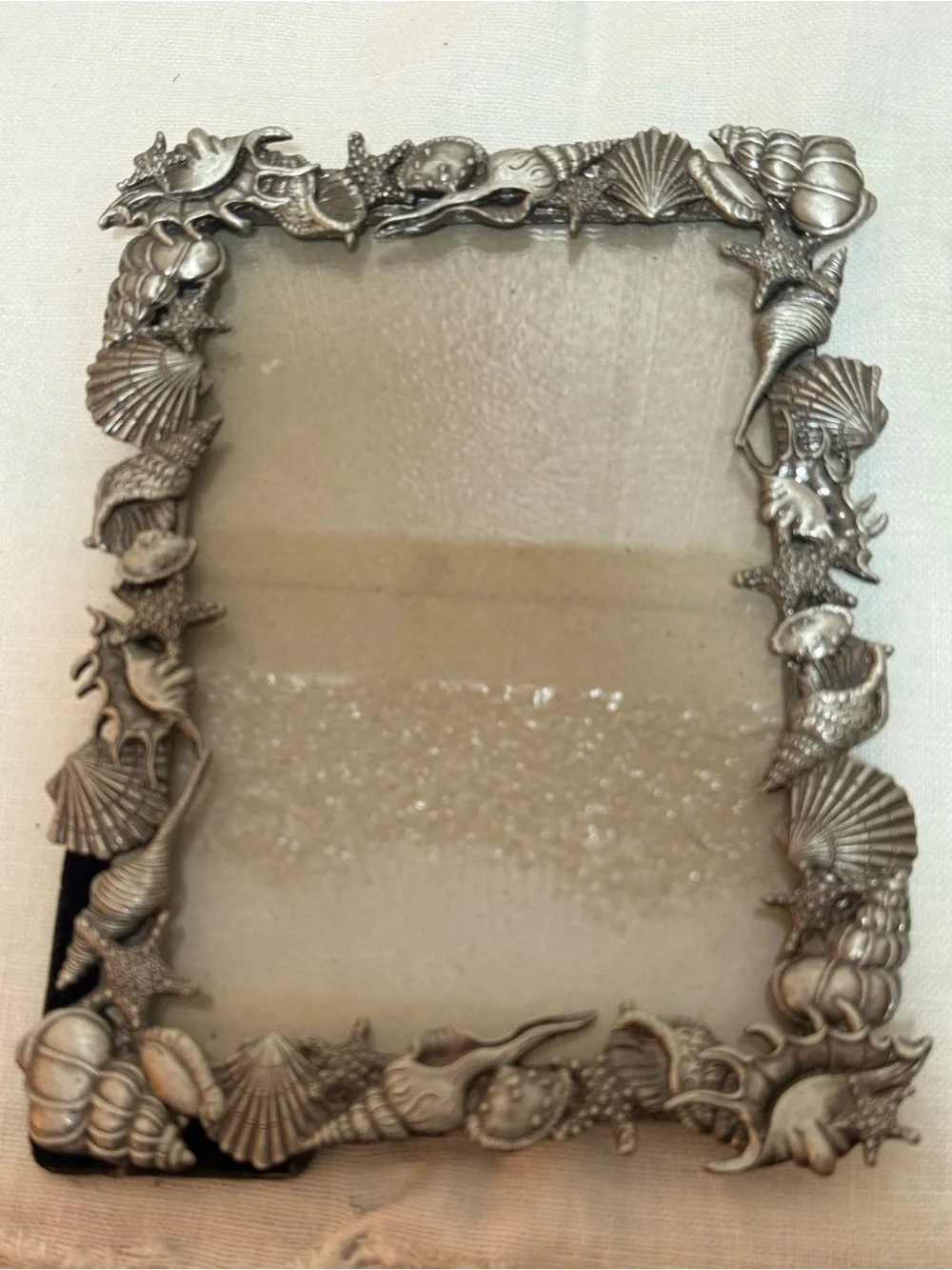 Seashell Accent Picture Frame in Metallic Silver
